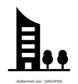 Building icon glyph vector design