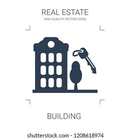 building icon. high quality filled building icon on white background. from real estate collection flat trendy vector building symbol. use for web and mobile