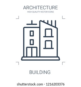 building icon. high quality line building icon on white background. from architecture collection flat trendy vector building symbol. use for web and mobile