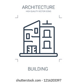 building icon. high quality line building icon on white background. from architecture collection flat trendy vector building symbol. use for web and mobile