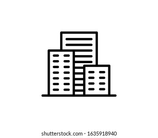 Building  icon. High quality outline symbol for web design or mobile app. Thin line sign for design logo. Black outline pictogram on white background