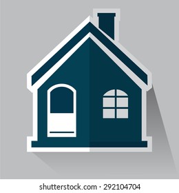 Building icon, house icon flat style vector illustration