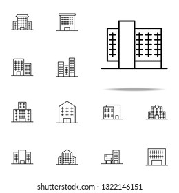 City Buildings Line Icon Set Office Stock Vector (Royalty Free ...