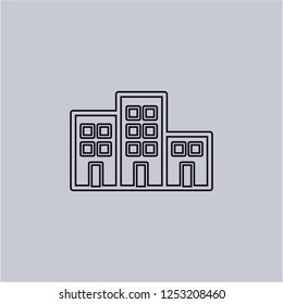 Building icon isolated on grey background.Premium symbol for website design, mobile application, logo, ui.Vector illustration. Eps10