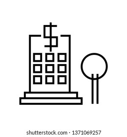 building icon isolated on white background, vector illustration