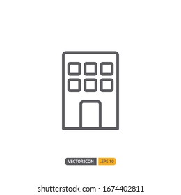 building icon in isolated on white background. for your web site design, logo, app, UI. Vector graphics illustration and editable stroke. EPS 10.