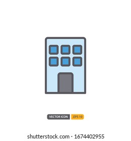 building icon in isolated on white background. for your web site design, logo, app, UI. Vector graphics illustration and editable stroke. EPS 10.