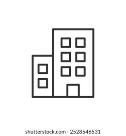 Icono de construcción aislado sobre fondo blanco. Símbolo inmobiliario moderno, simple, Vector, icono para el diseño de Sitio web, App móvil, ui. Ilustración vectorial
