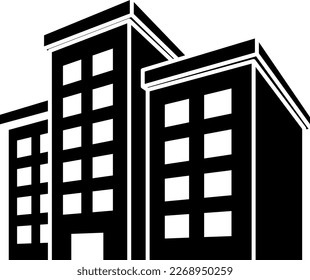 Building icon isolated vector 3d silhouette.