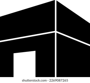 Building icon isolated vector 3d silhouette.