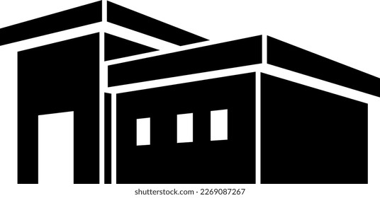 Building icon isolated vector 3d silhouette.