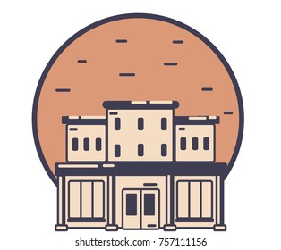 Building icon isolated vector illustration