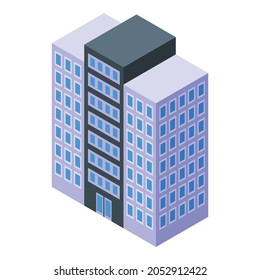 Building icon isometric vector. Office business building. Modern city house block