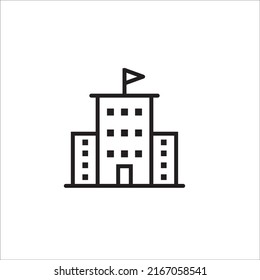 building icon. Landmark icon. Architecture concept. Church, hotel, museum, bank, home, house, factory sign icon vector illustration logo template 