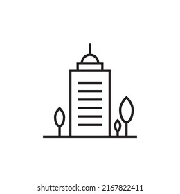 building icon. Landmark icon. Architecture concept. Church, hotel, museum, bank, home, house, factory sign icon vector illustration logo template 