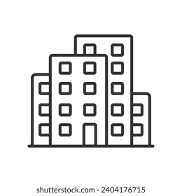 Building icon line design. House, apartment, home, office space, town, city, office-building, landscape, office, real estate, cityscape, architecture vector illustration. Building editable stroke icon