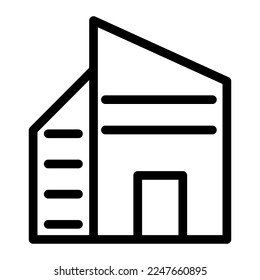 Building icon line isolated on white background. Black flat thin icon on modern outline style. Linear symbol and editable stroke. Simple and pixel perfect stroke vector illustration