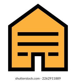 Building icon line isolated on white background. Black flat thin icon on modern outline style. Linear symbol and editable stroke. Simple and pixel perfect stroke vector illustration.