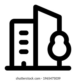 Building icon with line style
