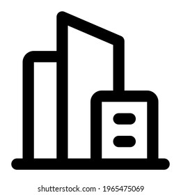 Building icon with line style