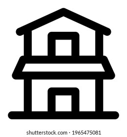 Building icon with line style
