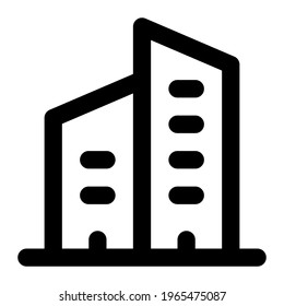 Building icon with line style
