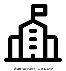 Building icon with line style