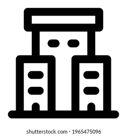 Building icon with line style