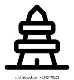 Building icon with line style