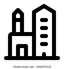 Building icon with line style