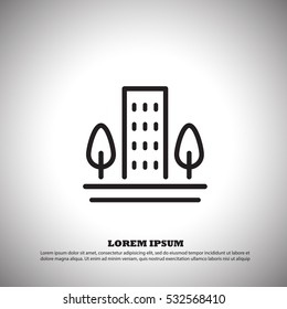 building icon .line vector.