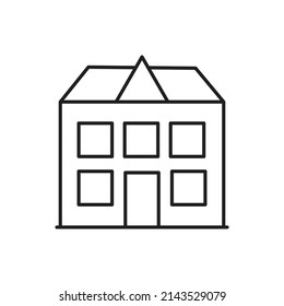 Building Icon line for website, symbol presentation