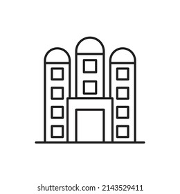 Building Icon line for website, symbol presentation