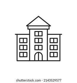 Building Icon line for website, symbol presentation