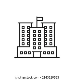 Building Icon line for website, symbol presentation