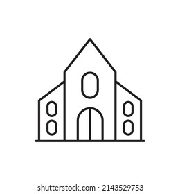 Building Icon line for website, symbol presentation