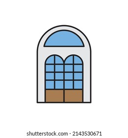 Building Icon line for website, symbol presentation