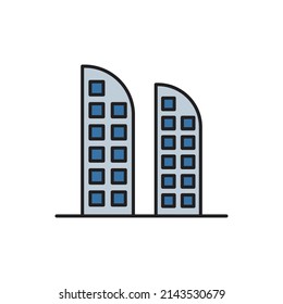 Building Icon line for website, symbol presentation
