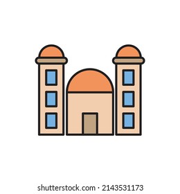 Building Icon line for website, symbol presentation