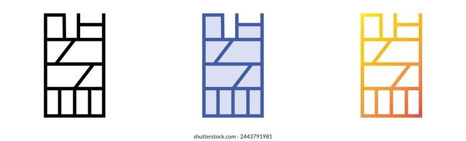 icono de construcción. Diseño de estilo de relleno lineal, azul y degradado aislado sobre fondo blanco