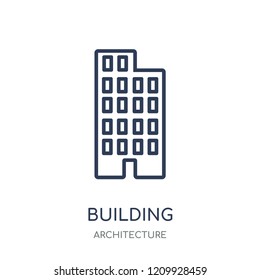 Building icon. Building linear symbol design from Architecture collection. Simple outline element vector illustration on white background.