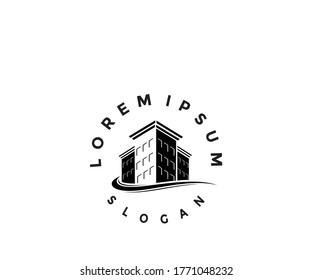 Building icon logo design silhouette
