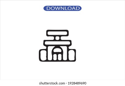Building icon or logo, high resolution vector