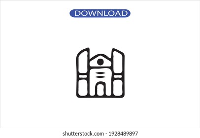 Building icon or logo, high resolution vector