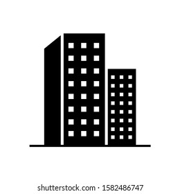 Building icon, logo isolated on white background. Skyscraper, office center, high-rise buildings