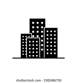 Building icon, logo isolated on white background. Skyscraper, office center, high-rise buildings