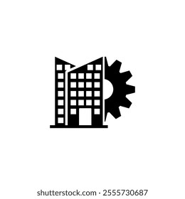 Building icon logo vector. Engineering and manufacturing icon