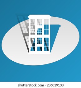 building icon made of paper