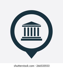 building icon map pin on white background 