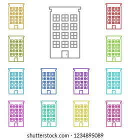 Building icon in multi color. Simple outline vector of Building set for UI and UX, website or mobile application